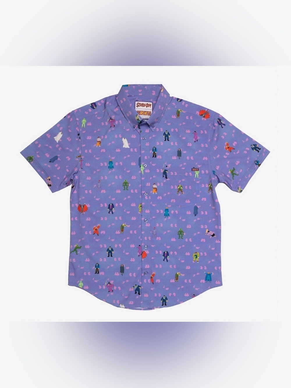 NWT RSVLTS Scooby Doo “Scoob Run!” Short sleeve button up shirt size 4X